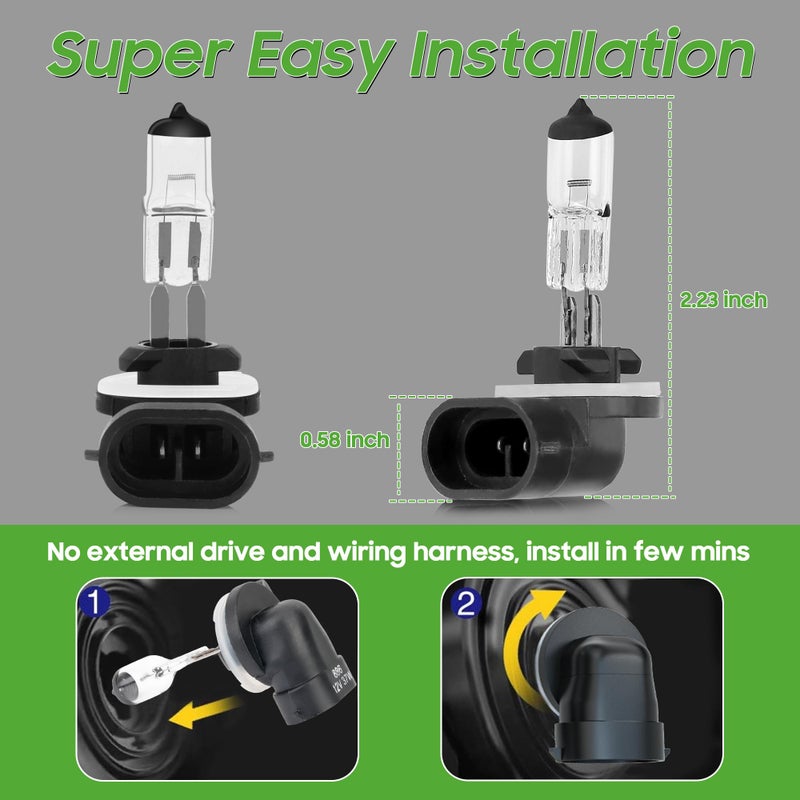 10L0L Golf Cart Headlight Bulb 12V 37W Super Bright Halogen Headlight Bulb for EZGO 1994-up, Club Car DS 1999-up, Club Car Precedent 2004-up, 2 Pack - Image 5